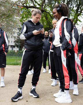 Goalkeeper Jennifer Falk and Aisha Masaka of Häcken