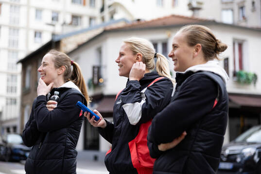 Goalkeeper Loes Geurts, Josefine Rybrink and Filippa