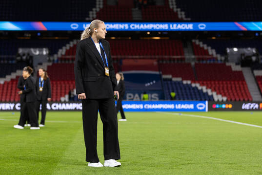 during the UEFA Women's Champions League football match