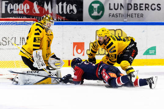 Skellefteås målvakt Linus Söderström och Arvid Lundberg