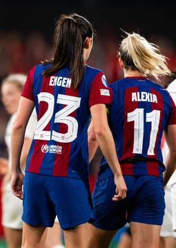 Ingrid Syrstad Engen and Alexia Putellas of Barcelona