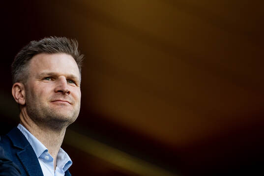 Christian Kalvenes, CEO of Brann, in the stands