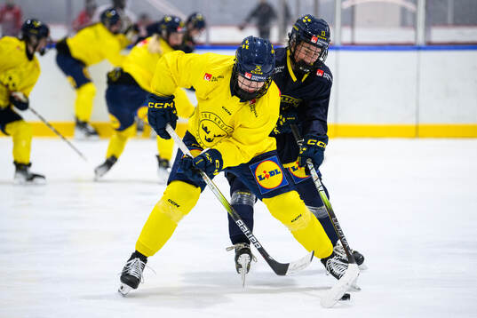 Lina Ljungblom and Wilma Sundin of Sweden at a practice