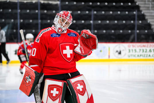 Goalkeeper Andrea Braendli of Switzerland