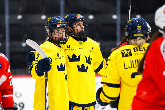 Hilda Svensson of Sweden celebrates scoring 1-2