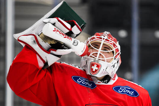Goaltender Andrea Braendli of Switzerland