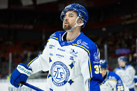 Leksands Eddie Larsson innan kvartsfinal fem i SHL mellan
