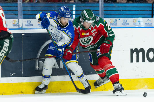 Leksands Oskar Lang och Frölundas Christian Folin