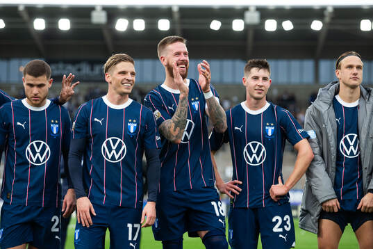 Malmö FFs Gabriel Busanello, Jens Stryger Larsen, Pontus