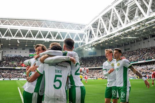 Hammarbys spelare jublar