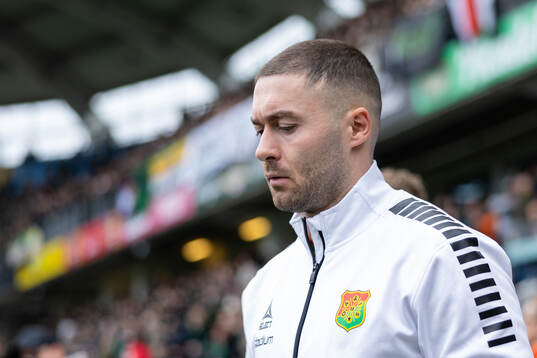 GAIS målvakt Mergim Krasniqi innan fotbollsmatchen i