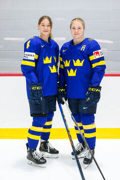 Linnéa Andersson and Lina Ljungblom of Sweden at a team