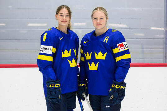 Linnéa Andersson and Lina Ljungblom of Sweden at a team
