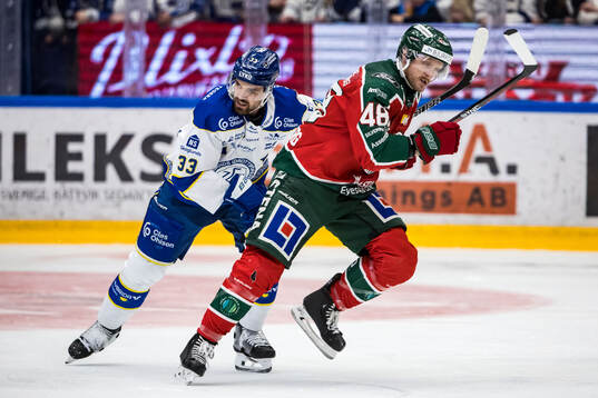 Leksands Eddie Larsson och Frölundas Carl Klingberg