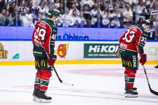 Frölundas Carl Klingberg och Linus Högberg deppar