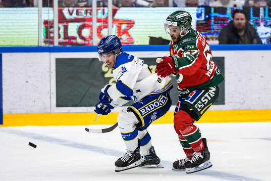Leksands Marcus Karlberg och Frölundas Jayden Halbgewachs