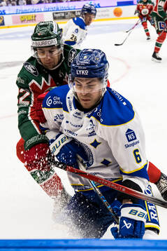 Frölundas Noah Hasa och Leksands Alexander Lundqvist