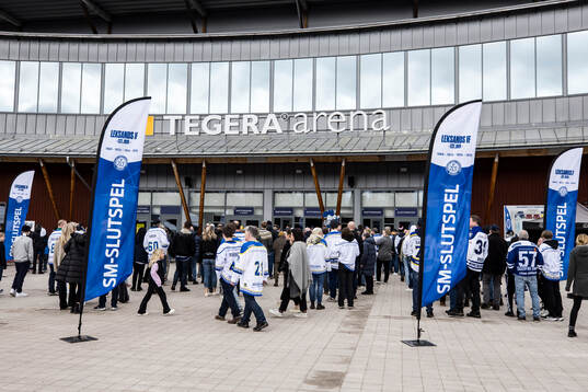 Tegera Arena innan kvartsfinal sex i SHL mellan Leksand och