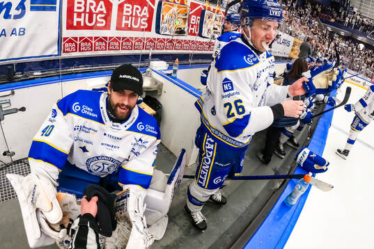 Leksands målvakt Mantas Armalis och Leksands Patrik Norén