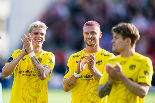 Albert Grønbæk and Kasper Høgh of Bodø/Glimt celebrates