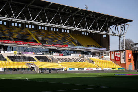 Översiktsbild med läktare på Borås Arena