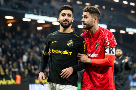 AIKs Ahmad Faqa och målvakt Kristoffer Nordfeldt