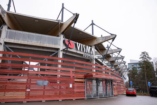 Exteriör vy av Visma arena