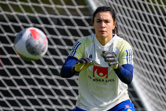 Goalkeeper Zecira Musovic of Sweden of the Swedish women's