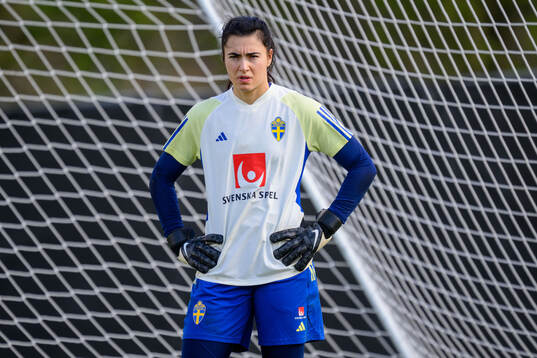 Goalkeeper Zecira Musovic of Sweden of the Swedish women's