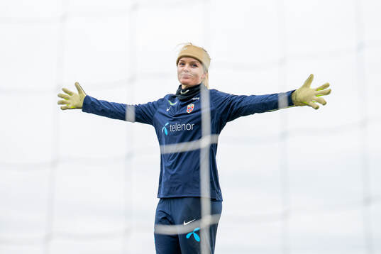 Goalkeeper Guro Pettersen of the Norwegian women's national