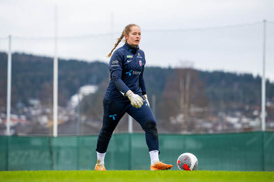 Goalkeeper Aurora Mikalsen of the Norwegian women's