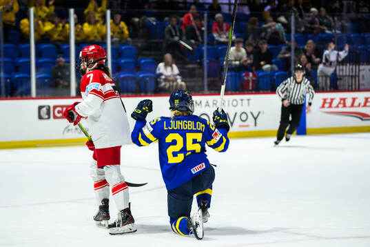 Lina Ljungblom of Sweden celebrates scoring 0-2
