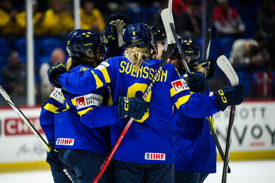 Lina Ljungblom of Sweden (not in picture) celebrates with