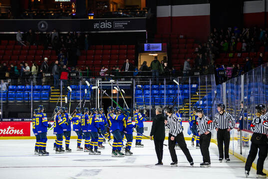 Players of Sweden celebrate
