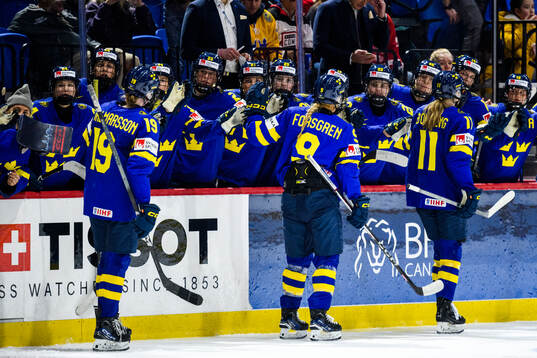 Josefin Bouveng of Sweden celebrates scoring 0-3