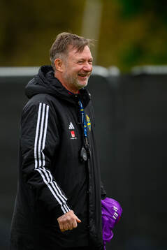 Head coach Peter Gerhardsson of Sweden of the women's