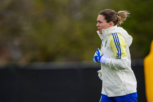 Goalkeeper Jennifer Falk of Sweden of the women's national