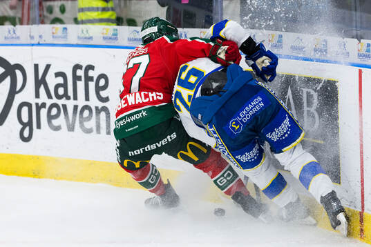 Frölundas Jayden Halbgewachs och Leksands Patrik Norén