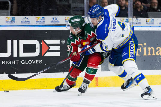 Frölundas Max Friberg och Leksands Alexander Lundqvist