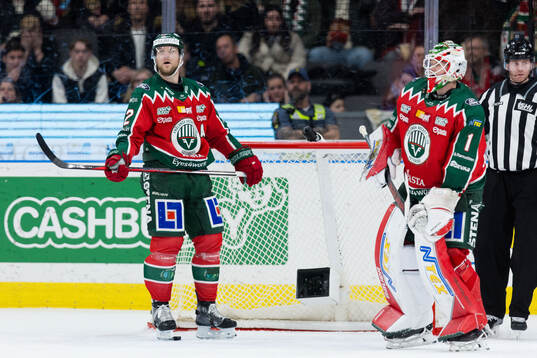 Frölundas Christian Folin och målvakt Lars Johansson