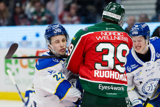 Leksands Lukas Vejdemo och Frölundas Mikael Ruohomaa