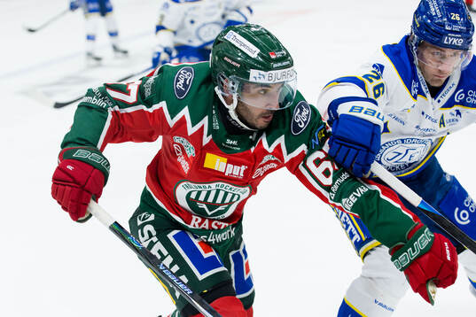 Frölundas Jayden Halbgewachs och Leksands Patrik Norén