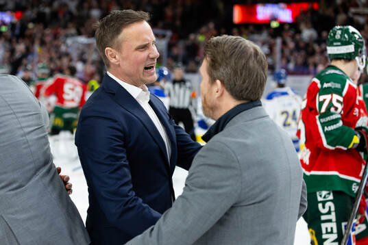Frölundas tränare Roger Rönnberg och Leksands tränare