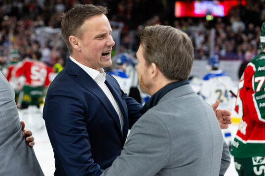 Frölundas tränare Roger Rönnberg och Leksands tränare
