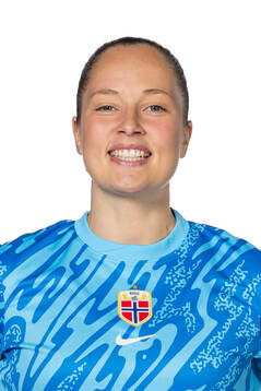 Goalkeeper Aurora Mikalsen of the Norwegian women's