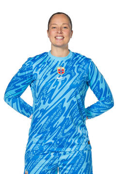 Goalkeeper Aurora Mikalsen of the Norwegian women's