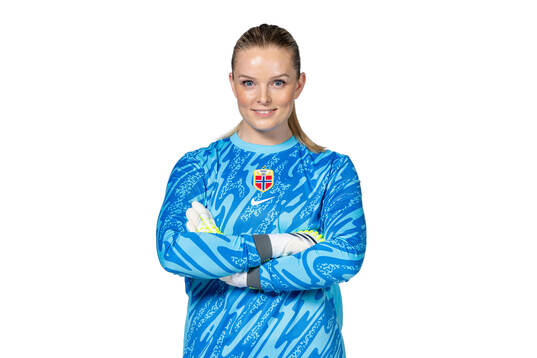 Goalkeeper Guro Pettersen of the Norwegian women's national