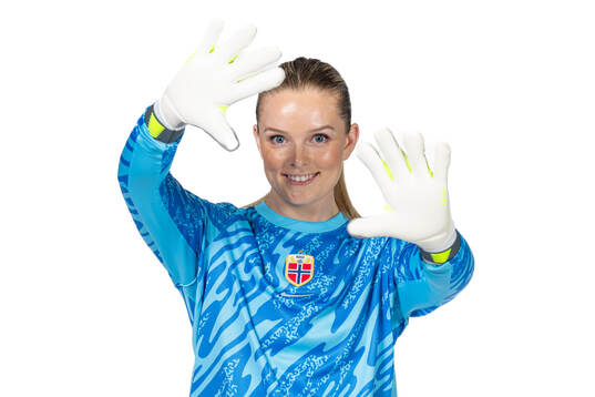Goalkeeper Guro Pettersen of the Norwegian women's national