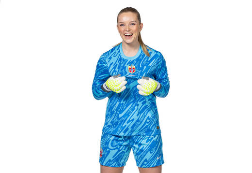 Goalkeeper Guro Pettersen of the Norwegian women's national