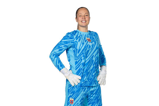 Goalkeeper Aurora Mikalsen of the Norwegian women's